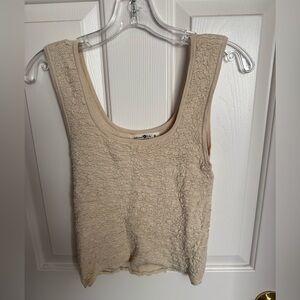 NATURAL LIFE Cream Textured Tank Top
